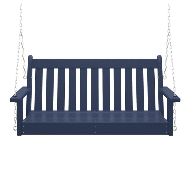WestinTrends Outdoor Patio HDPE Hanging Front Porch Swing Bench