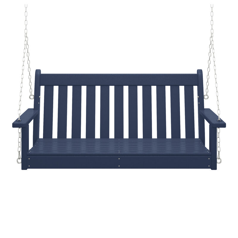 WestinTrends Outdoor Patio HDPE Hanging Front Porch Swing Bench