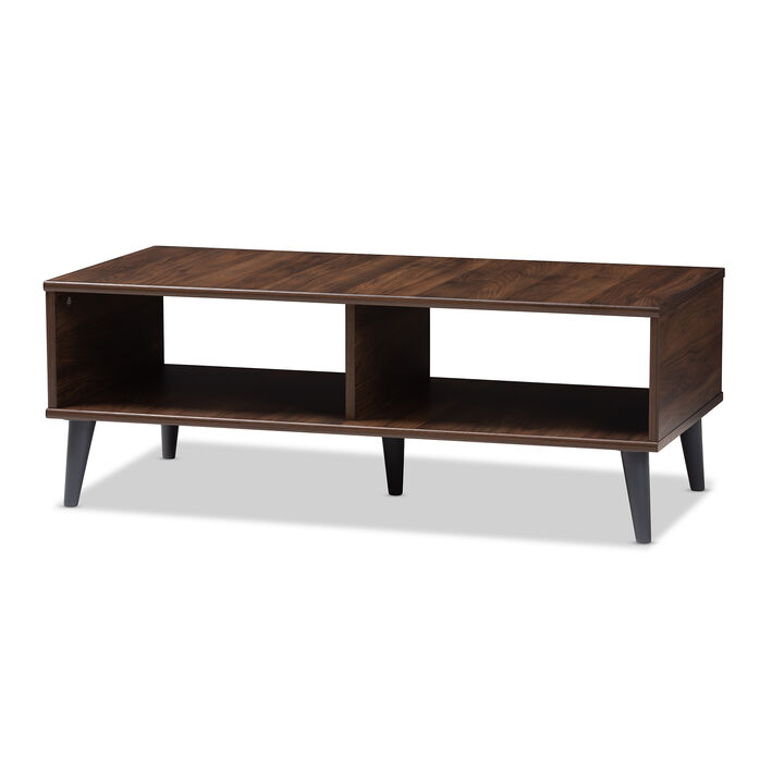 Baxton Studio Pierre Mid Century Modern Brown Wood Coffee Table