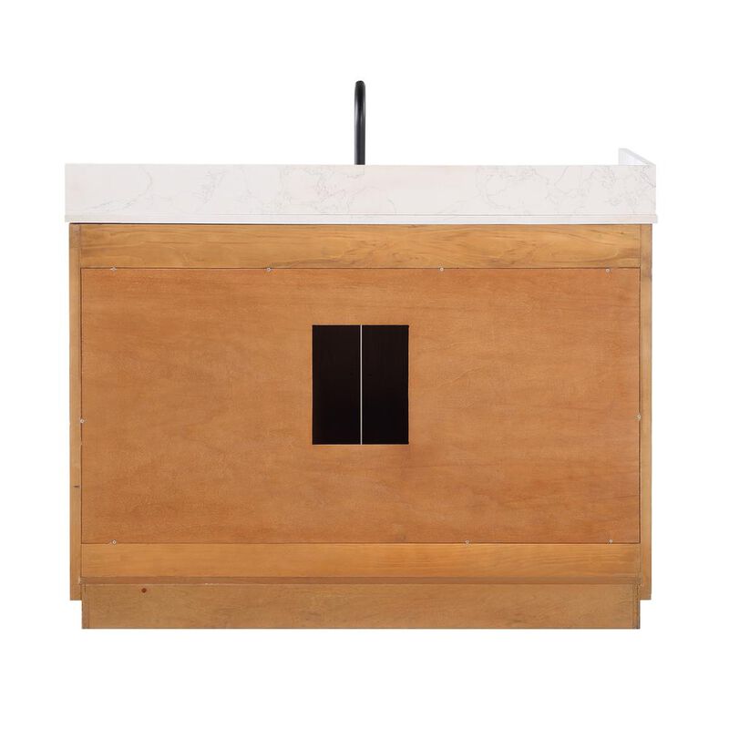 Altair 48 Single Bathroom Vanity in Light Brown with Mirror