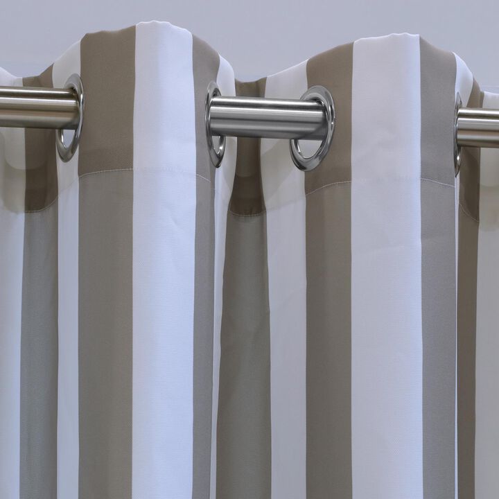Commonwealth Outdoor Decor Coastal Stripe Grommet Top Curtain Panel - 50x108'' - Navy