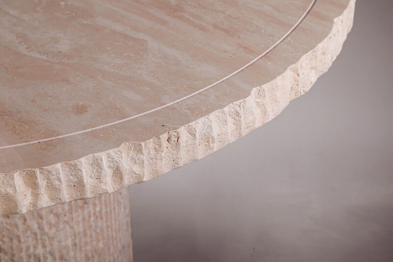 Travertine Round Dining Table 50"