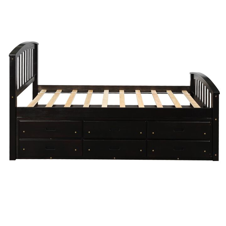 Merax Solid Wood Platform Storage Bed with 6 Drawers Merax Solid Wood Platform Storage Bed with 6 Drawers