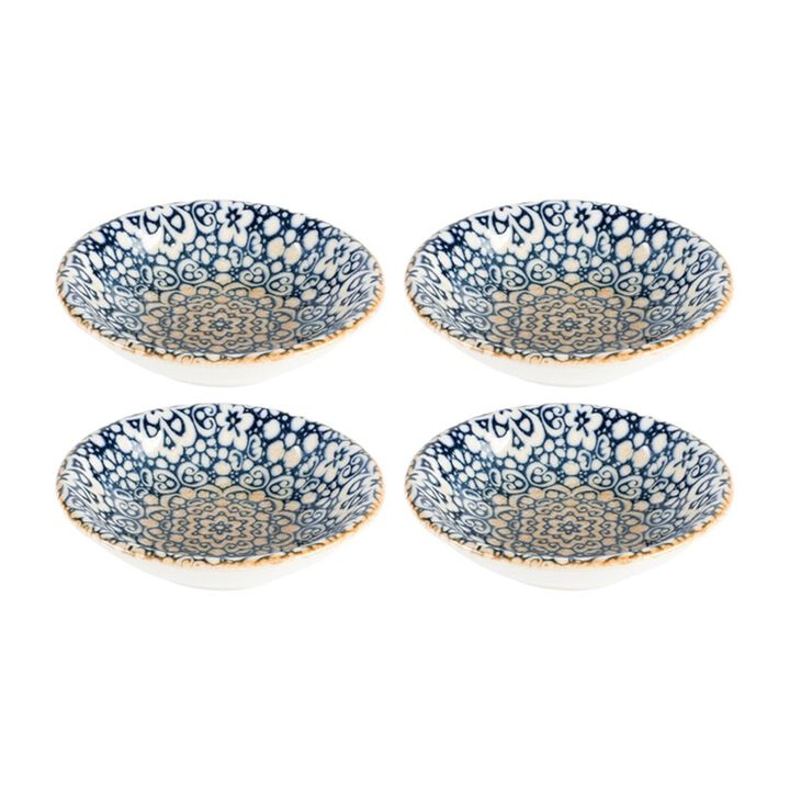 Alhambra dia.3.5" h:1" 2 oz. Round Decorated Porcelain Bowl (Set of 4)