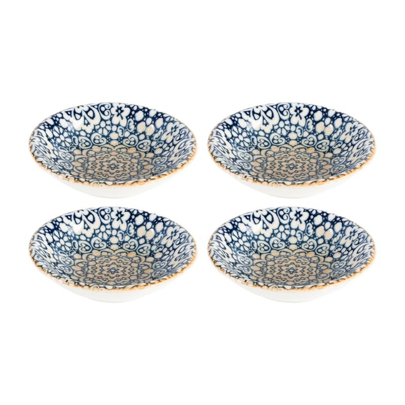 Alhambra dia.3.5" h:1" 2 oz. Round Decorated Porcelain Bowl (Set of 4)