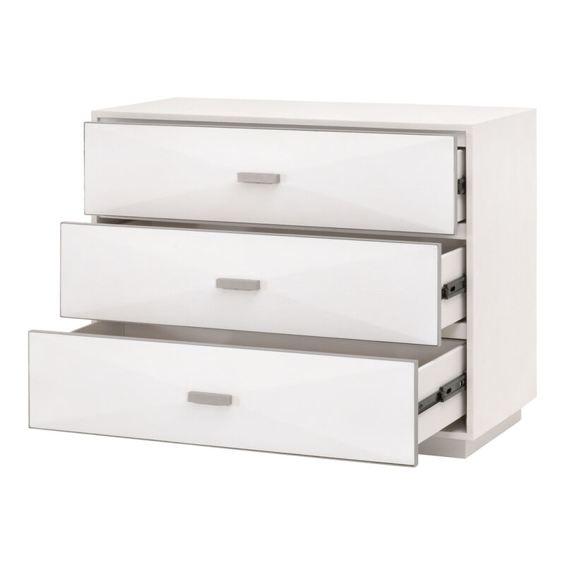 Wynn Shagreen Nightstand 3-Drawer Nightstand