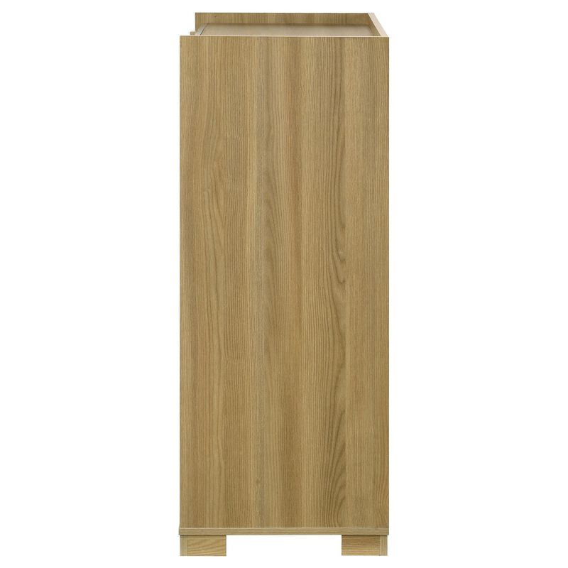 Hyle Tall Dresser Chest, 4 Drawers, Modern Natural Brown and White - Benzara