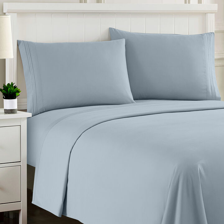 5 Piece Sheet Set, Ultra Soft 1800 Series Collection - Split King, Royal Blue