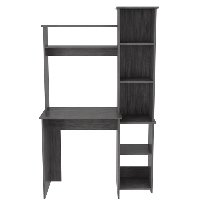 Versailles Writintg Desk, Two Superior Shelves, Five Cubbies - Smokey Oak
