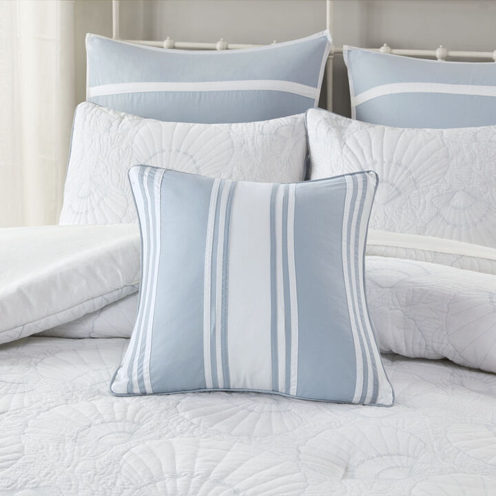 Gracie Mills Ramos Coastal Inspired Pieced Square Decorative Pillow