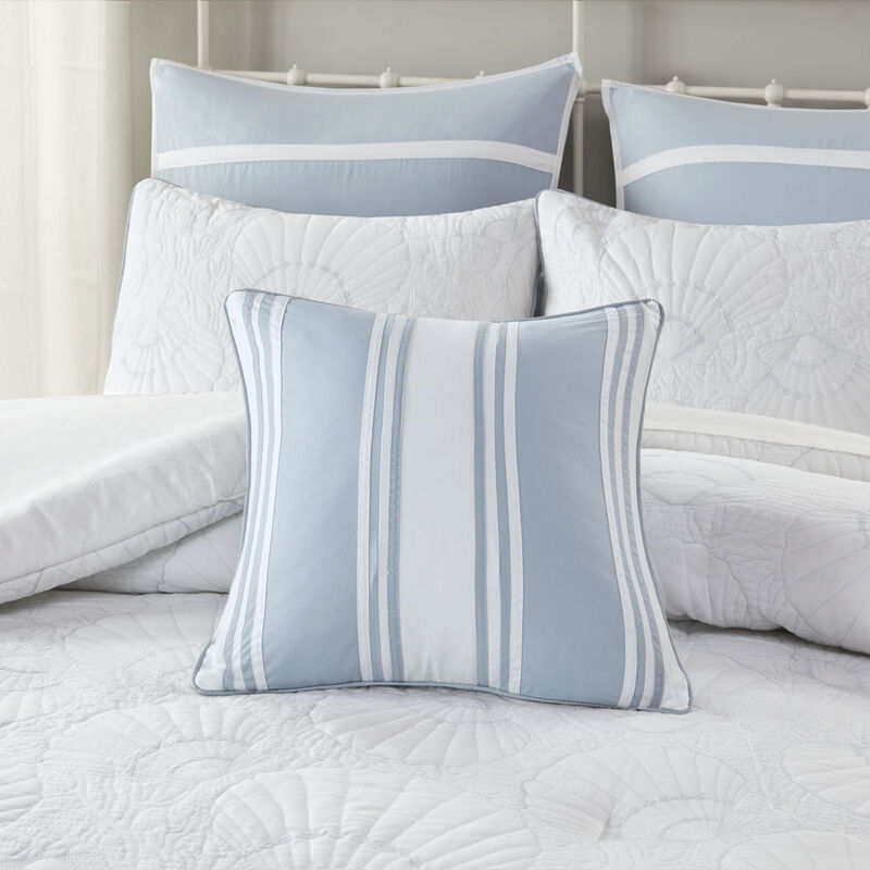 Gracie Mills Ramos Coastal Inspired Pieced Square Decorative Pillow