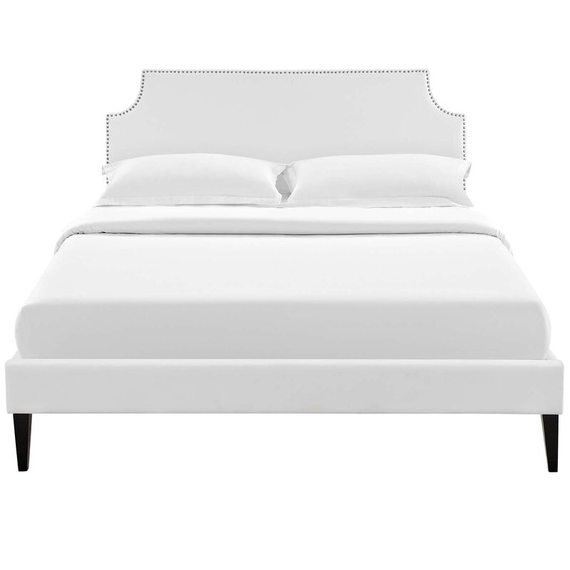 Modway - Corene Queen Vinyl Platform Bed with Squared Tapered Legs