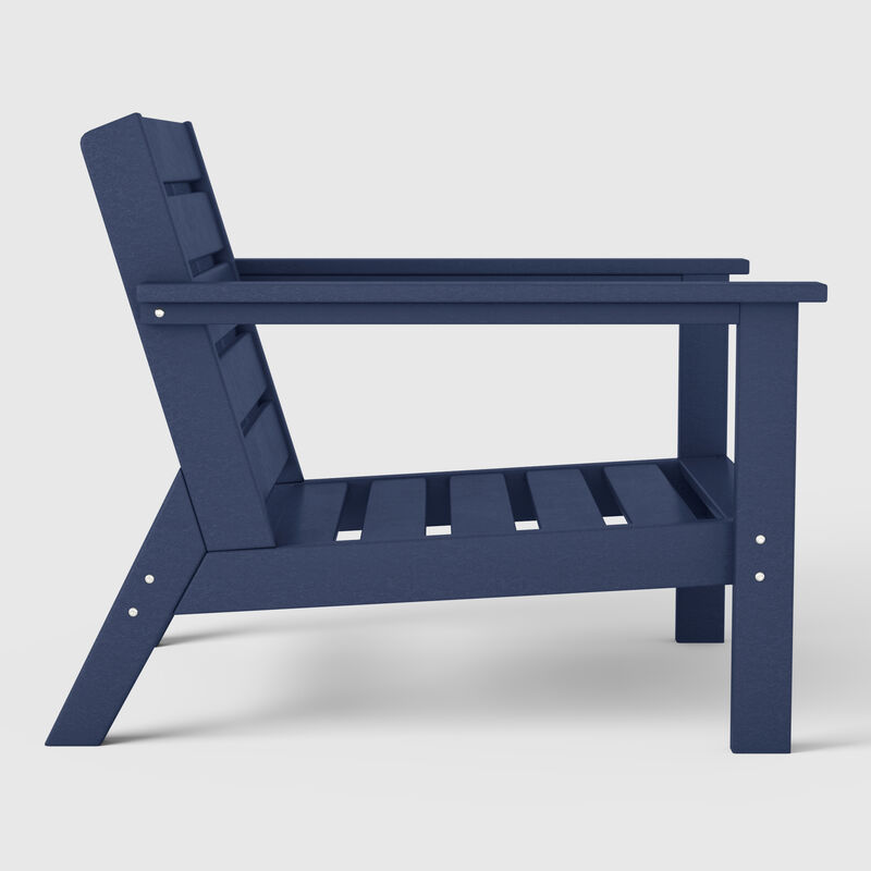 WestinTrends Outdoor Modern HDPE Patio Club Chair with Deep Seat Cushions