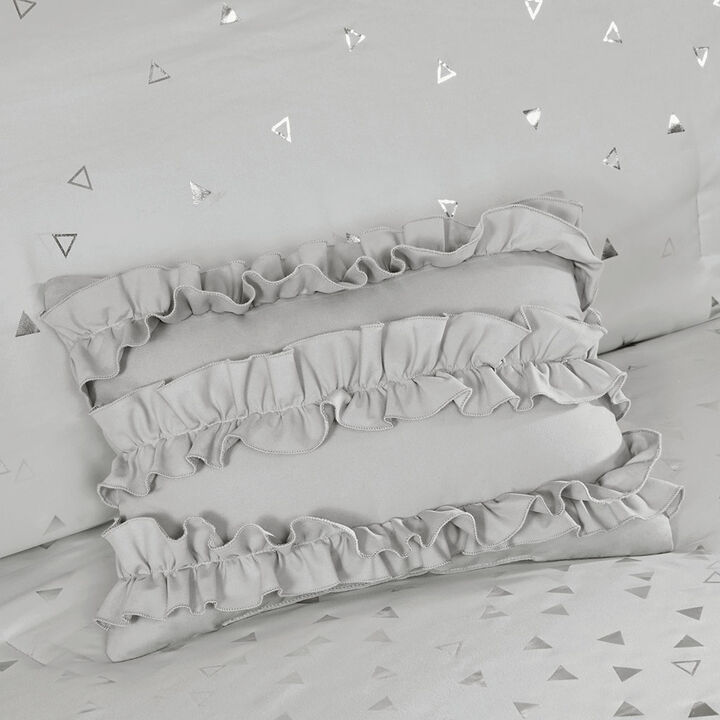 Gracie Mills Rathmore Metallic Triangle Print Comforter Set