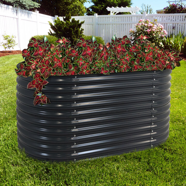Sunnydaze Galvalume Steel Rectangle Raised Garden Bed - 62.5 in
