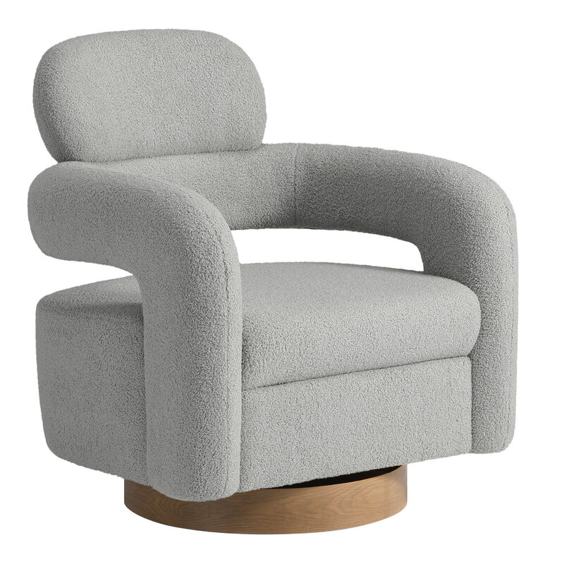 WestinTrends Mid-Century Modern Sherpa Swivel Barrel Accent Chair (Set of 2)