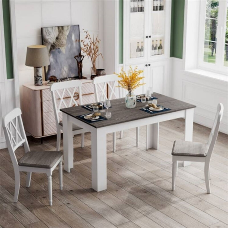 Stylish White-Legged Kitchen Dining Table & Computer Desk – Space-Saving Elegance