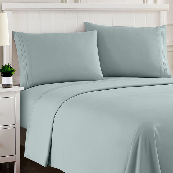 5 Piece Sheet Set, Ultra Soft 1800 Series Collection - Split King, Royal Blue