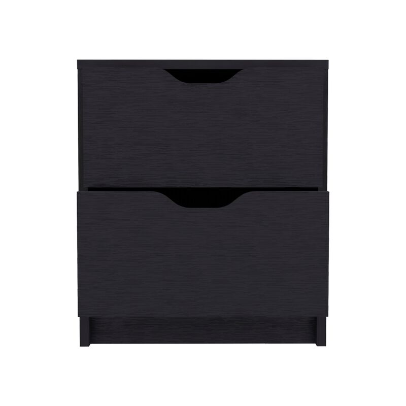 DEPOT E-SHOP Houma Double Drawer Nightstand, Bedside Table