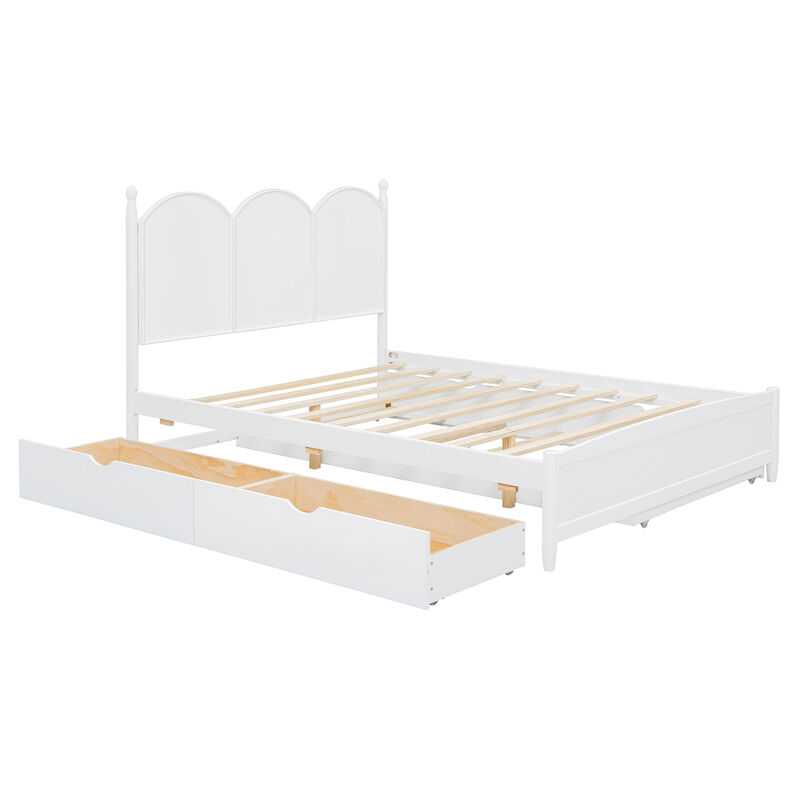 Merax Platform Bed with Drawers and Twin XL Trundle