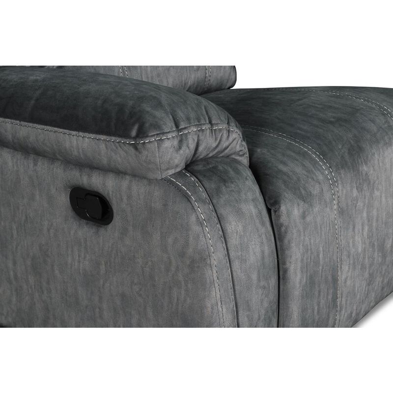 New Classic Furniture Furniture Tango Polyester Fabric Glider Recliner in Shadow Gray