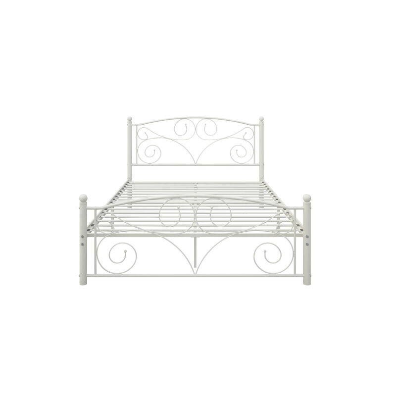 Streamdale Queen Metal Bed Frame with Intricate Floral Headboard