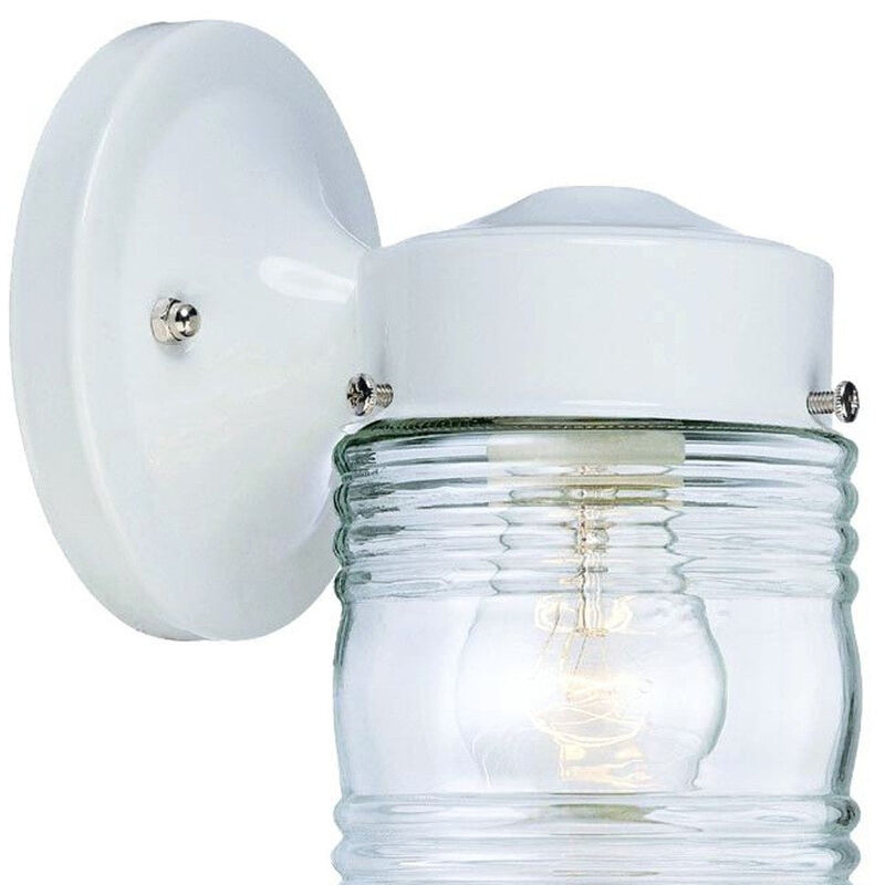 Hivvago White Standard Jelly Jar One Light Outdoor Wall Light
