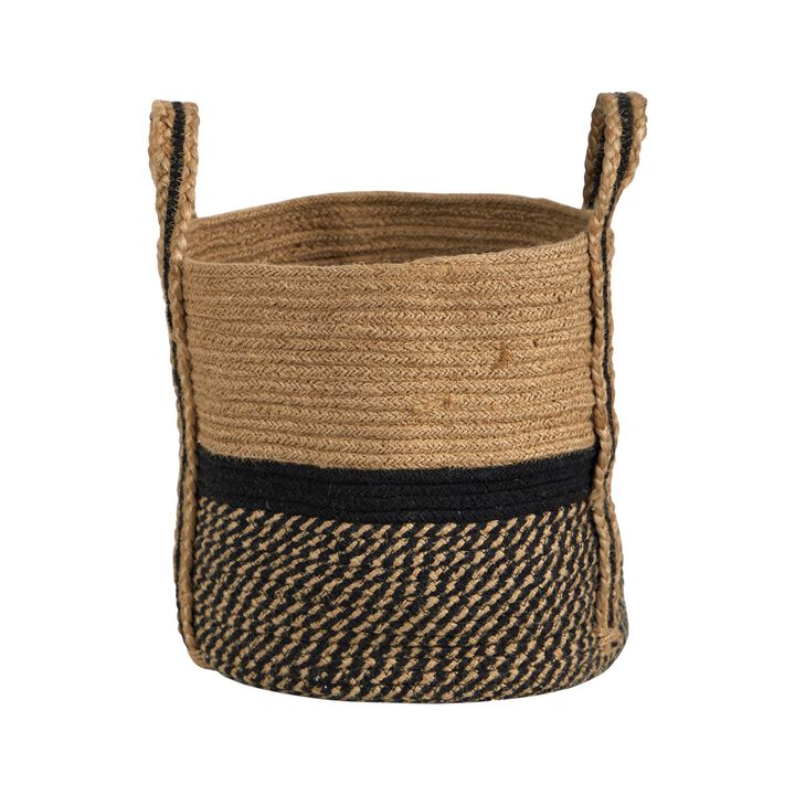 Nearly Natural 13-in Handmade Natural Jute Basket with Handles Nearly Natural 13-in Handmade Natural Jute Basket with Handles