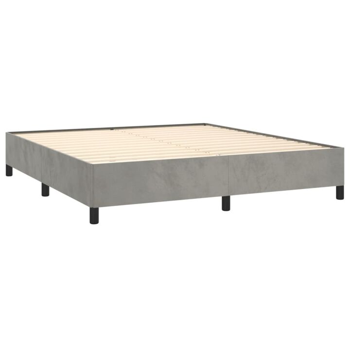 vidaXL Light Gray Velvet California King Bed Frame - Modern, Durable & Easy-to-Assemble - Enhances Sleep Quality