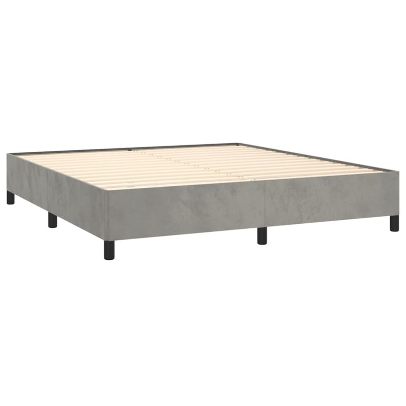 vidaXL Light Gray Velvet California King Bed Frame - Modern, Durable & Easy-to-Assemble - Enhances Sleep Quality