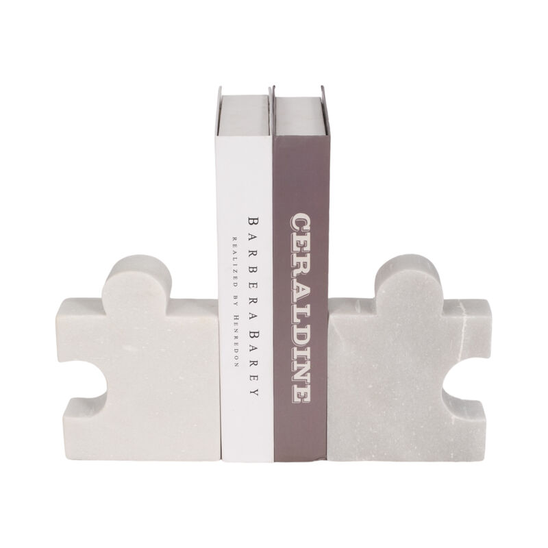 Puzzle Piece Marble Bookends