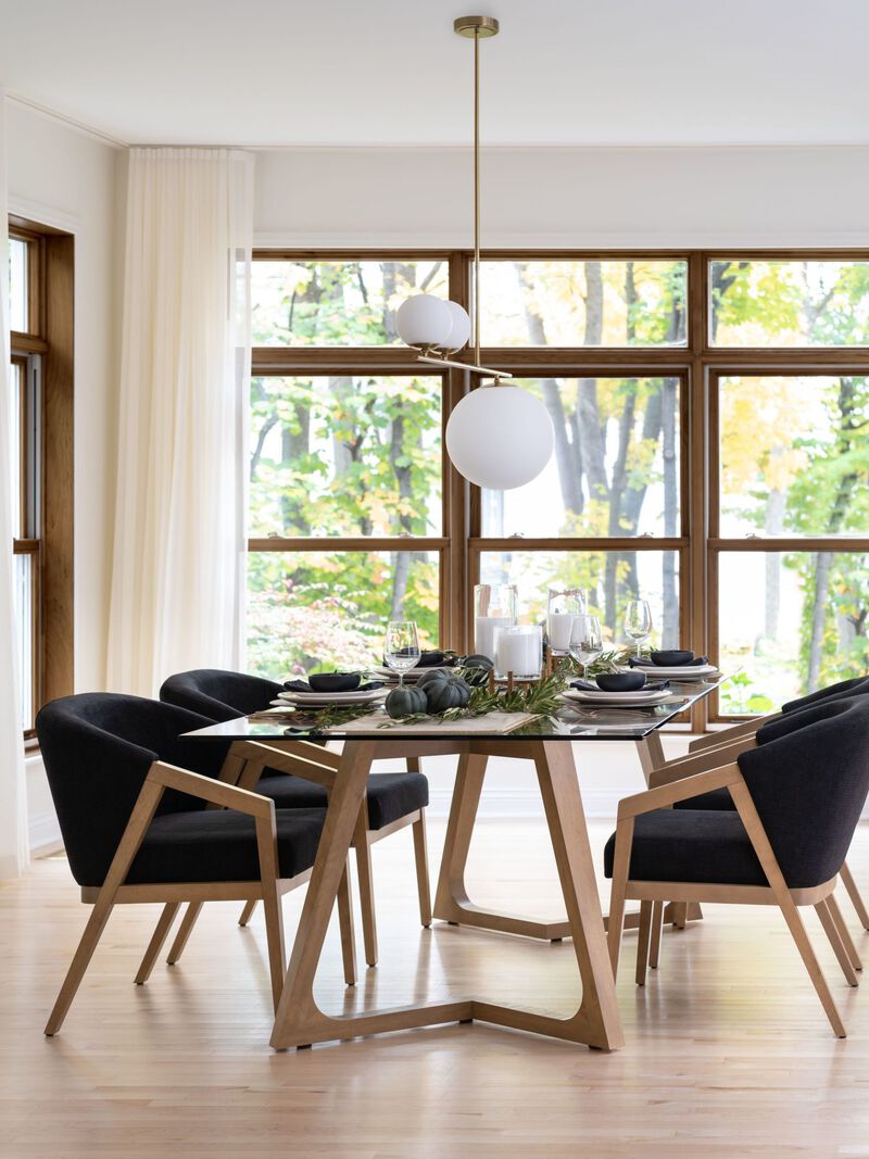 Modern Pecan Wash Dining Table