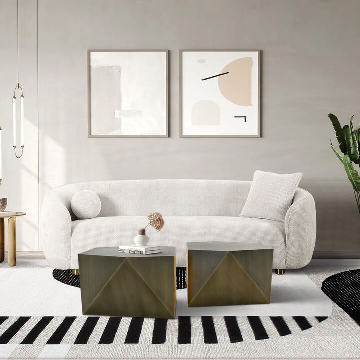 Pasargad Home Urban Chiz Style Coffee Table Set, Grey