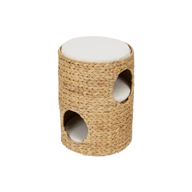 Teamson Pets - Seagrass Weaving Three Tier Pet House Condo with Cushions