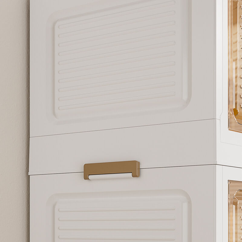 Portable Wardrobe Closet Freestanding Clothes Storage Organizer with Shelves & Hanging Rods