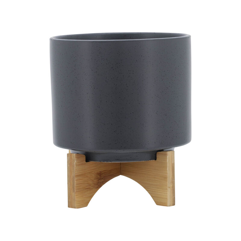 Planter with Wood Stand