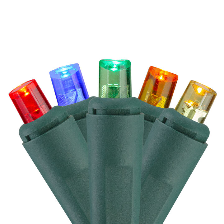 60 Count Multi-Color LED Wide Angle Twinkling Christmas Lights - 19.5'  Green Wire
