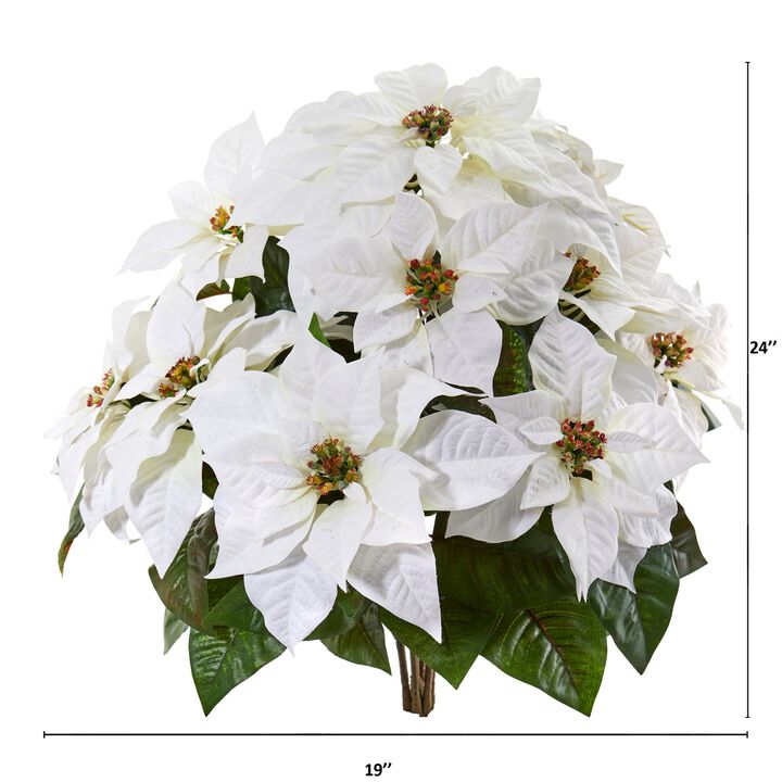 Hivvago 24" Poinsettia Artificial Plant (Set of 2)