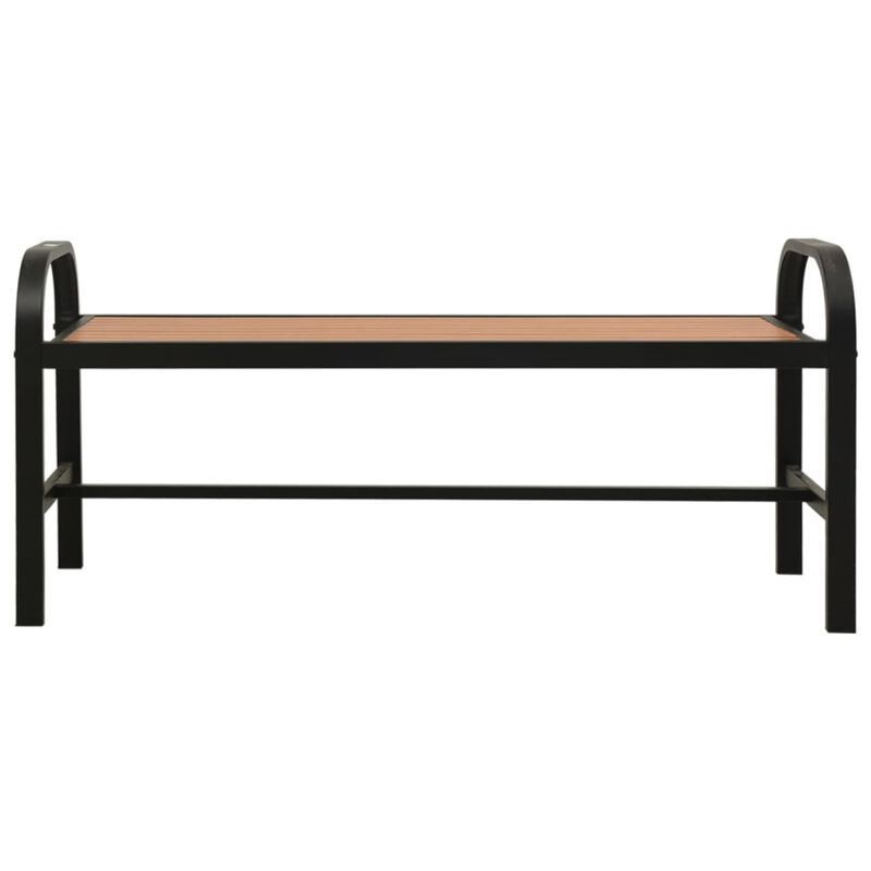 vidaXL Patio Bench 49" Steel and WPC Brown and Black
