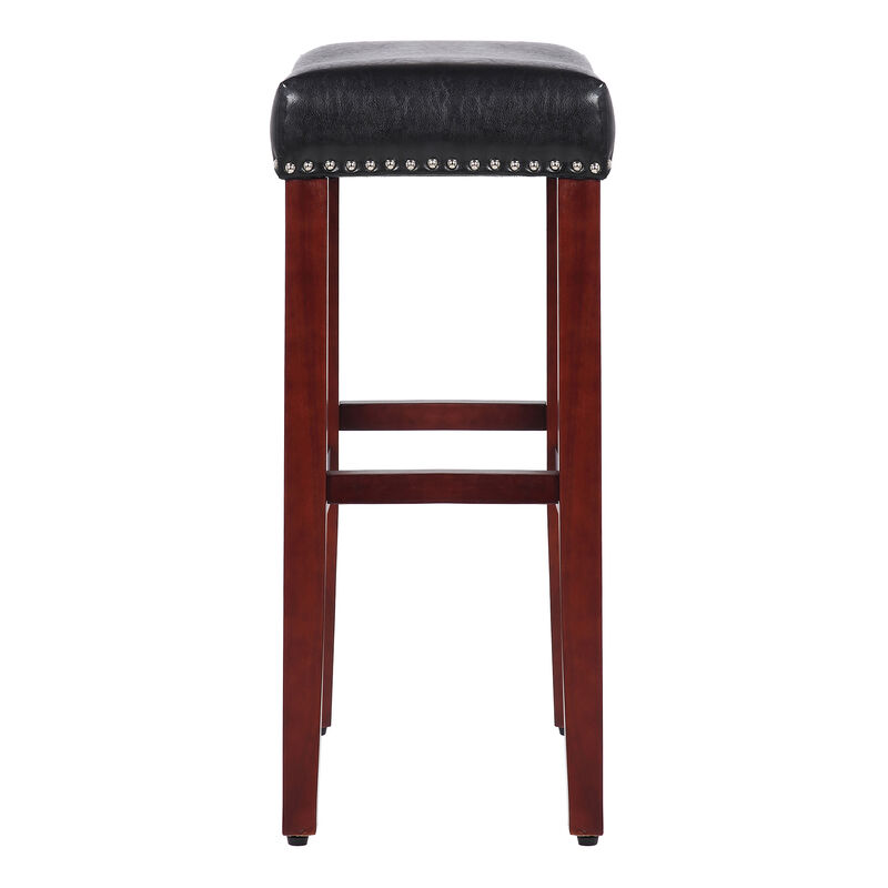 WestinTrends 29" Upholstered Backless Saddle Seat Bar Stool