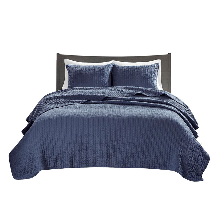 Gracie Mills Becker Cozy Reversible Pick Stitch Quilt Set with Matching Shams