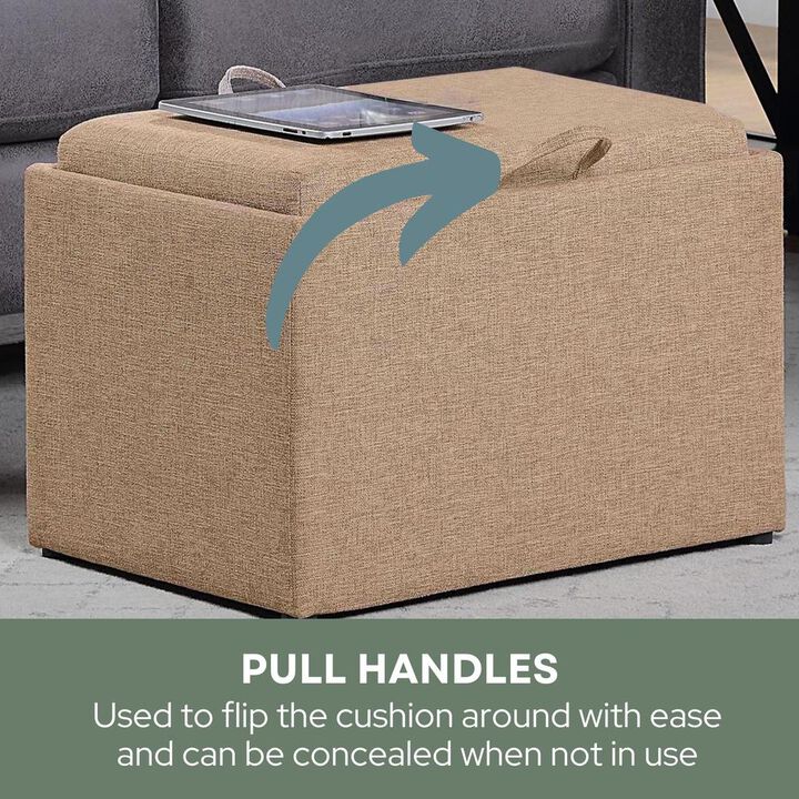 Convience Concept, Inc. Designs4Comfort Accent Storage Ottoman with Reversible Tray