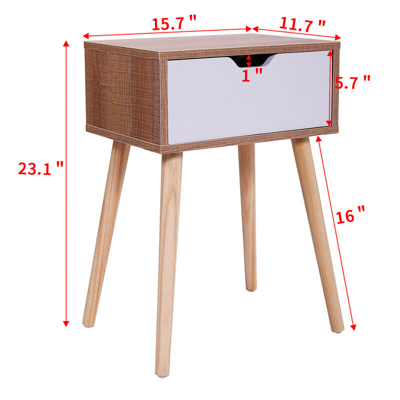 Streamdale Modern 2 Nightstand Set with Drawer