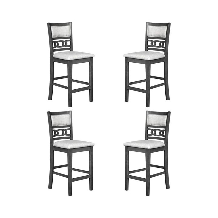 New Classic Furniture Gia Gray Wood Counter Chair with Fabric Seat (Set of 4)