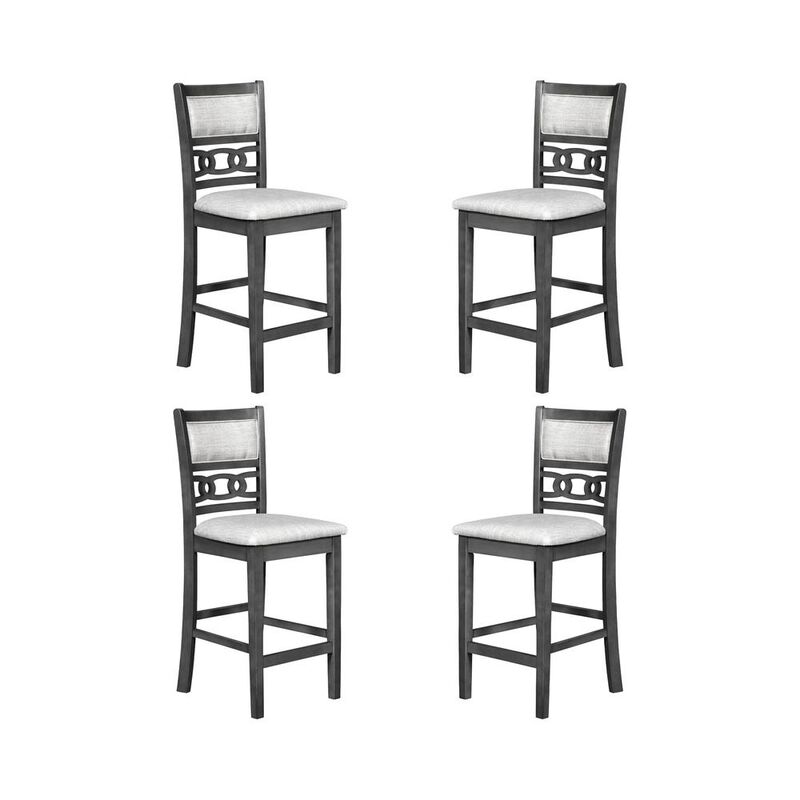 New Classic Furniture Gia Gray Wood Counter Chair with Fabric Seat (Set of 4)