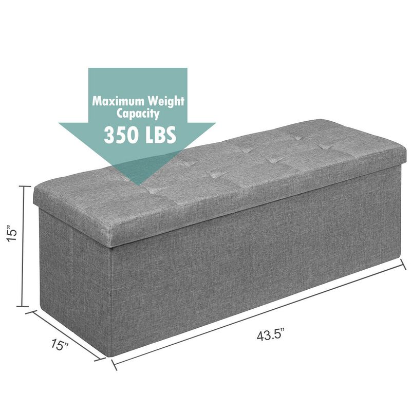 Fabric Folding Storage with Divider Bed End Bench