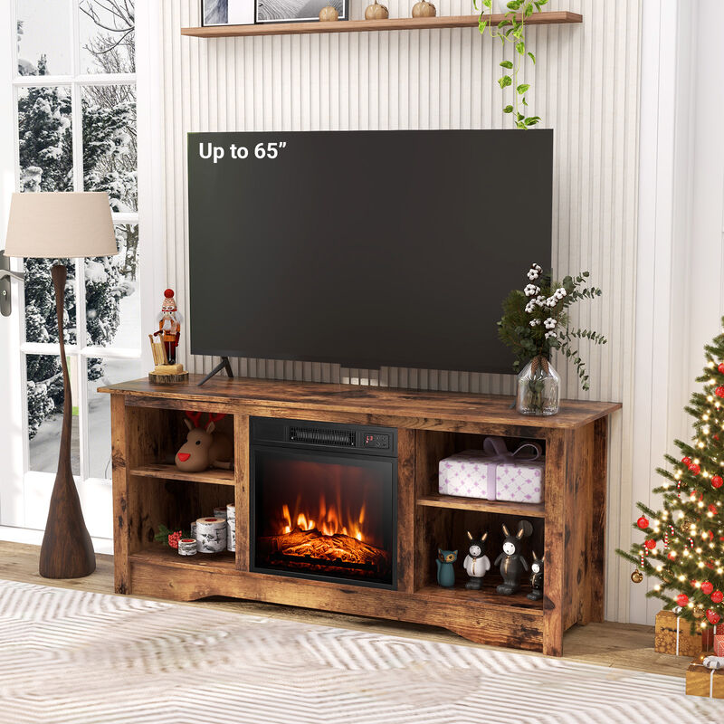 TV Stand for Flat Screen TVs with Adjustable Shelves