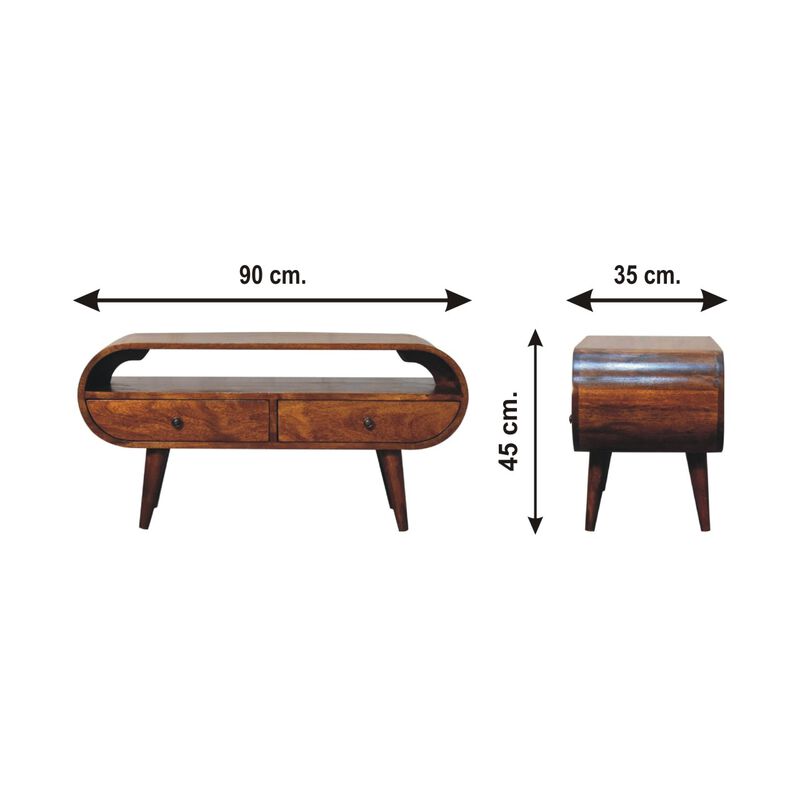 Artisan Furniture Chestnut Circular  Solid Wood 2 Drawer TV Stand