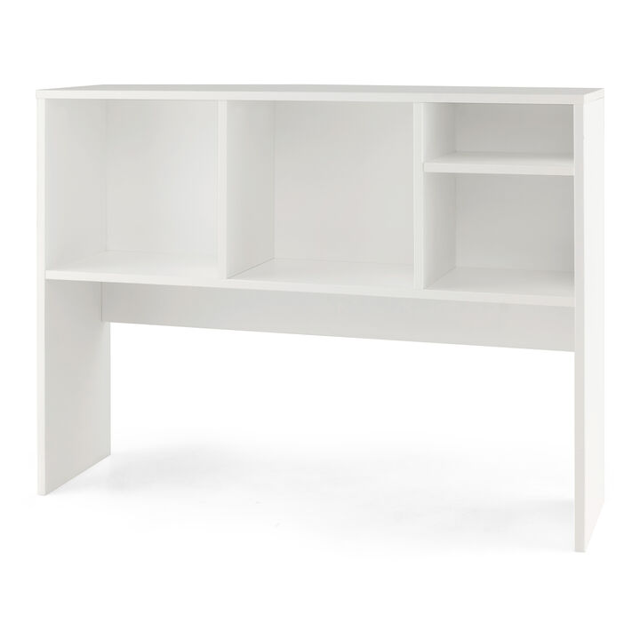 Computer Desktop Bookcase with 4 Cubbies and Open Back Compartment