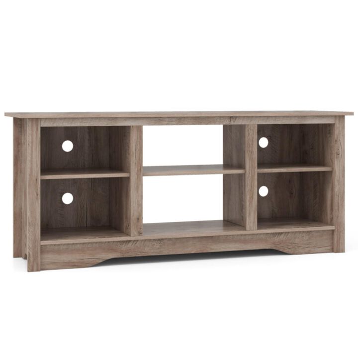 Hivvago TV Stand for up to 65" Flat Screen TVs with Adjustable Shelves for 18" Electric Fireplace (Not Included)